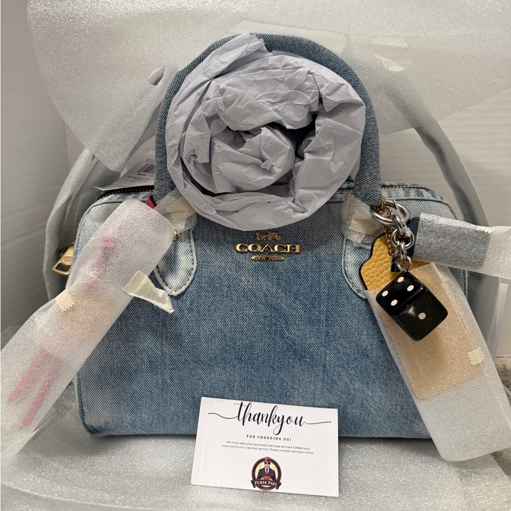 NWT 2026 Coach Loved Demin Medium Rowan Satchel CDY74 SAMEDAY SHIP - Picture 3 of 8